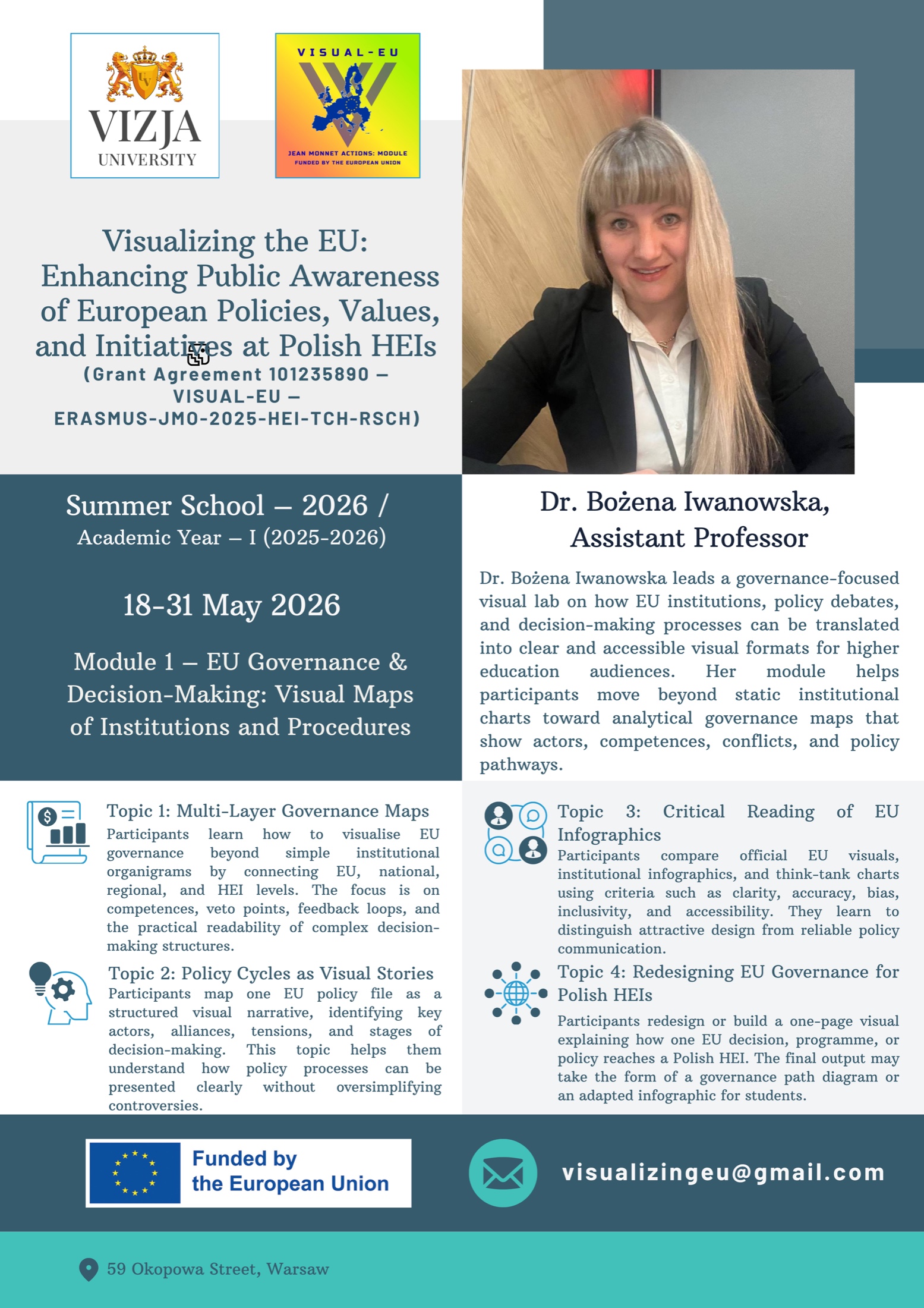 Summer School 2026 Module 1 programme with Dr Bożena Iwanowska