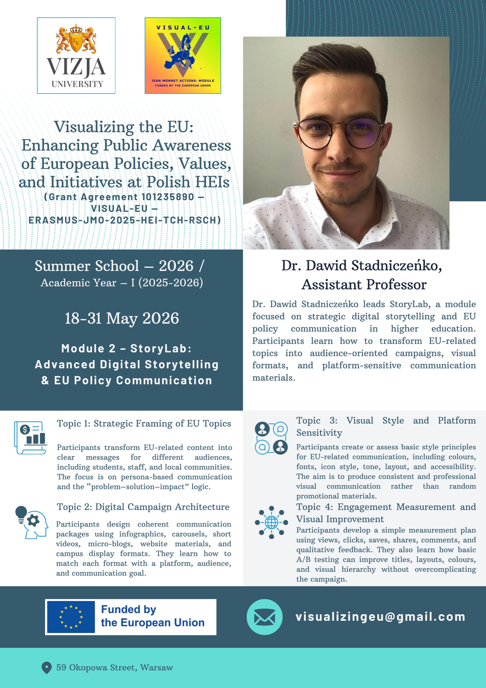 Summer School 2026 Module 2 programme with Dr Dawid Stadniczeńko