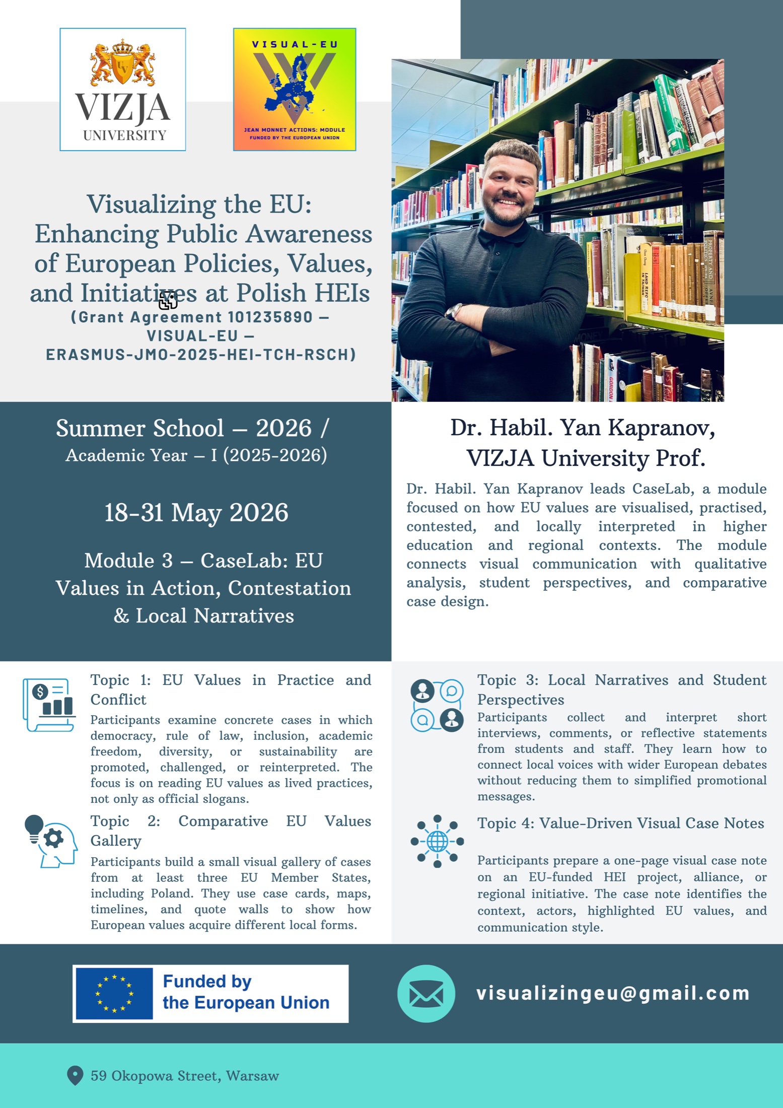 Summer School 2026 Module 3 programme with Dr Habil. Yan Kapranov