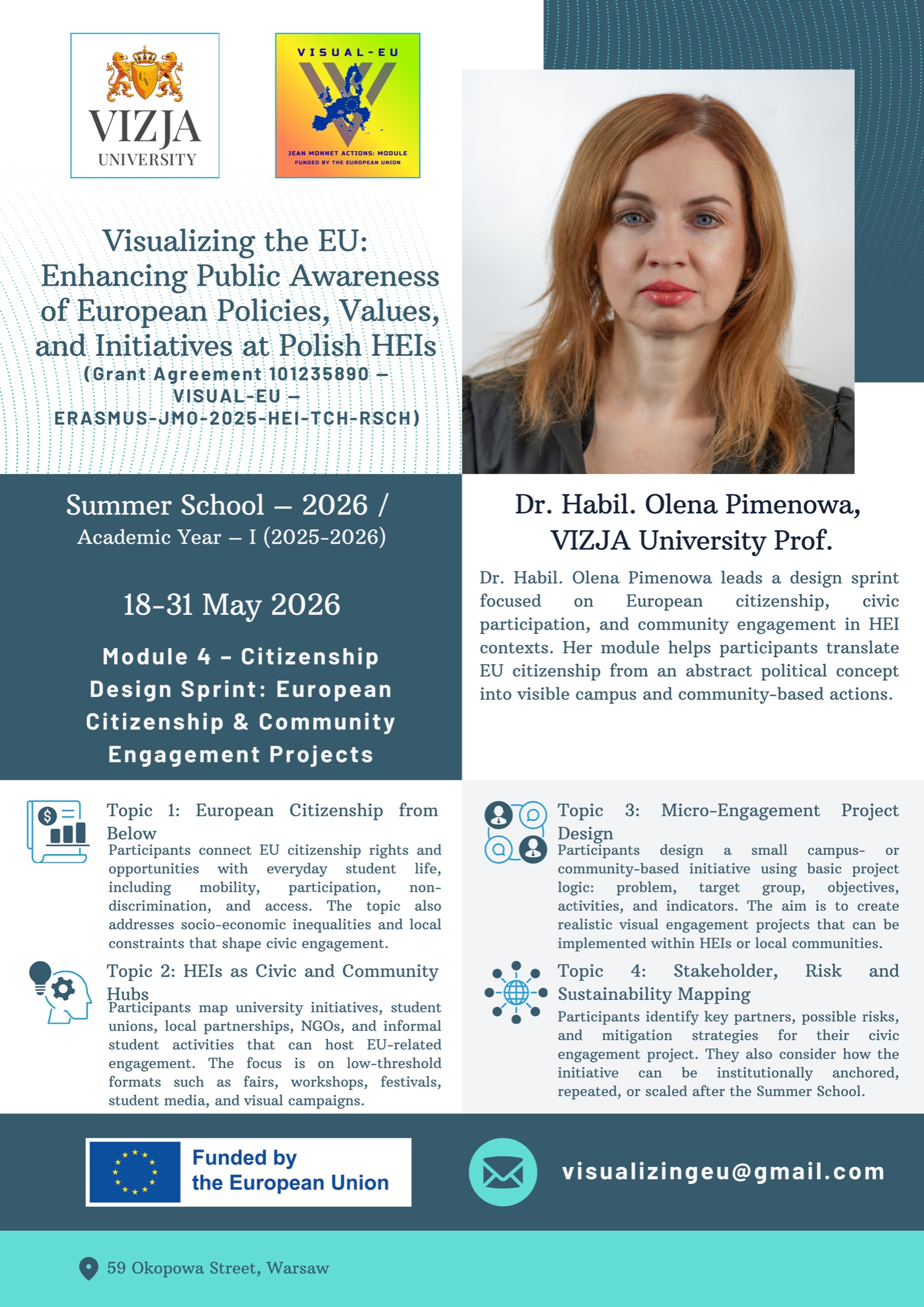 Summer School 2026 Module 4 programme with Dr Habil. Olena Pimenowa